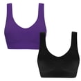 thumbnail image 1 of AherBiu Plus Size 2PCS Tank Tops for Women Full Coverage Padded Bras Push up Solid Color Bras Plain Basic Bralette, 1 of 5