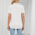 thumbnail image 3 of Birdeem T-Shirt à Manches Courtes Uni Col Mode pour Femmes Blouse Ample, 3 of 7