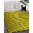 thumbnail image 3 of Ahgly Tapis d'Intérieur Lavable en Machine Carré Transitionnel Jaune Foncé Vert, 5 Pieds Carré, 3 of 7