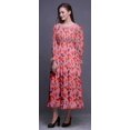 thumbnail image 3 of Bimba Robe à Fleurs pour Femme à Manches Longues, Smockée, Col Rond, à Volants, Maxi d'Été, Très Petit, 3 of 5