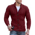 thumbnail image 5 of Mens Cable Knit Cardigan Sweater Shawl Collar Loose Fit Long Sleeve Casual Cardigans, 5 of 5