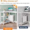 thumbnail image 4 of ODK Bureau Compact en Forme de L 47 Pouces avec Étagères de Rangement et Support pour Moniteur, Blanc, 4 of 8