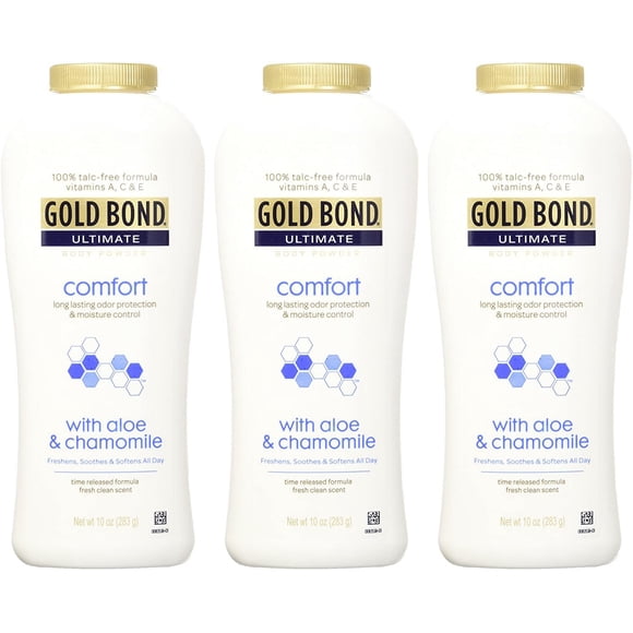 Gold Bond Ultimate Comfort Body Powder 10 Oz, Talc Free (Pack of 3)