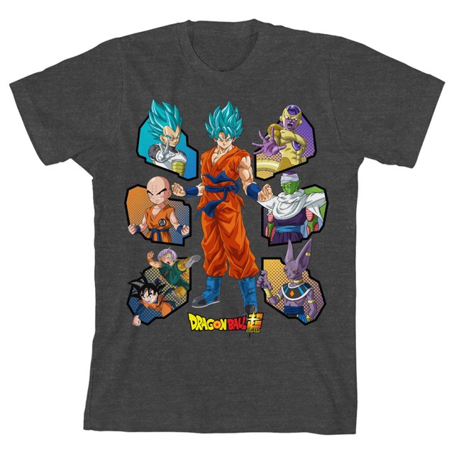 Dragon Ball Super Characters Kids Charcoal Heather T-Shirt