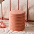 thumbnail image 2 of Bouclair Pink Velvet Ottoman with Storage, 2 of 7