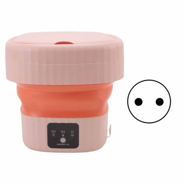 ZPSHYD Machine à Laver Portable, 6L Mini Laveuse à Seau Pliant Machine à Laver Portable Mini Machine à Laver Pliable pour Chaussettes sous-vêtements 10W(EU-Rose)