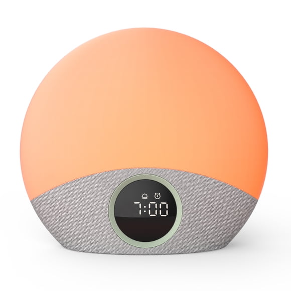 Momcozy Wake Up Light Baby Sound Machine, Adult White Noise Machine with Dimmable Night Light, 30 Soothing Sleep Sounds 7 Colors, Alarm Clock for Heavy Sleepers