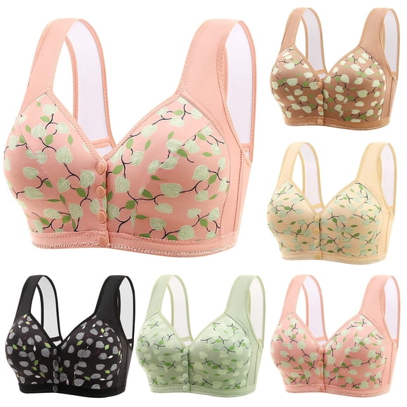 Lovzfmll Bras for Women, Plus Size Wireless Push-Up Bralette Bra, Standard Straps Push-Up Pull-On Stretchable Breathable Comfort Daily Bra