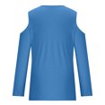 thumbnail image 5 of Yuyuzo Womens Tunic Tops Cold Shoulder Long Sleeve Shirts Loose Solid Color Lightweight Tee Tops, 5 of 5