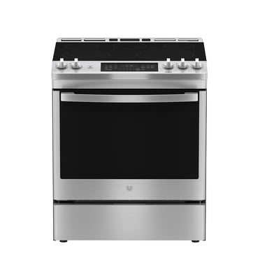 GE Cuisinière Électrique à Entrée Frontale 30 Pouces à Vraie Convection avec Tiroir de Rangement en Acier Inoxydable - JCS840SMSS
