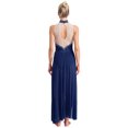 thumbnail image 2 of YUUMIN Costumes de Danse Lyrique pour Femmes Jupe Fluide Strass Robe Maxi Fendue Tenue de Danse Moderne Bleu Marine G, 2 of 5