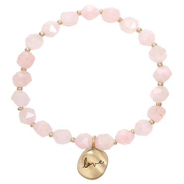 Designs de luxe Pierre de guérison Quartz Rose Quartz Bracelet d’amour