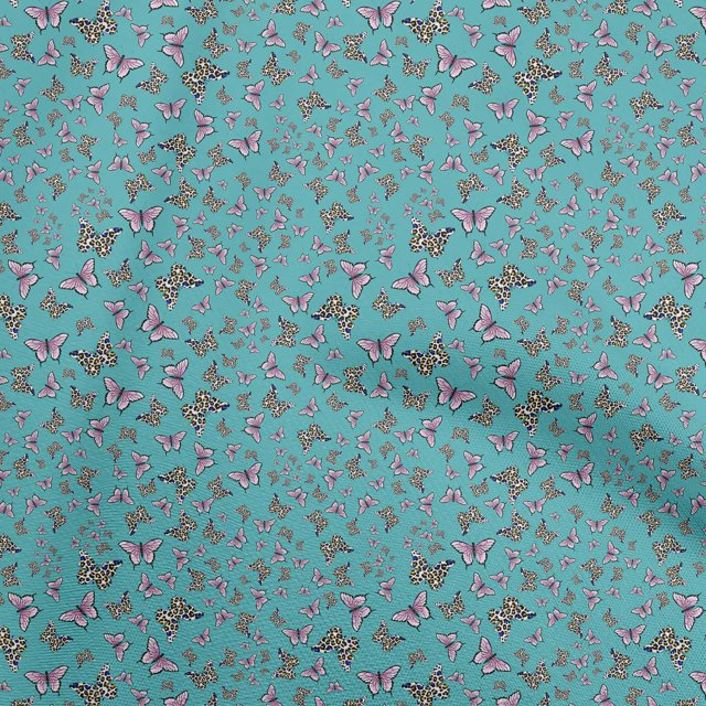 oneOone Rayon Teal Green Fabric Butterflies Sewing Craft Projects Fabric Prints By Yard 56 Inch Wide