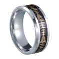 thumbnail image 1 of Dvkptbk A Rings Men's New Stainless Steel Trend Jewelry 8mm Fishbone Patch Ring6-13 Jewelry, 1 of 6