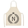 thumbnail image 2 of Linen Kitchen Apron - Letter Printed Cotton Linen Sleeveless Apron Kitchen, 2 of 9