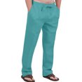 thumbnail image 1 of Innerwin Pants Elastic Waist Men Trousers Beach Drawstring Lightweight Long Pant Green 3XL, 1 of 2