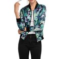 thumbnail image 4 of INSPIRE CHIC Blouson Bomber Court à Imprimés Floraux pour Femme à Col Montant à Fermeture à Glissière, 4 of 4