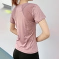 thumbnail image 4 of Timegard Hauts pour Femmes Été Respirants Entraînement Course Col Rond Manches Courtes T-Shirts Athlétiques, 4 of 4