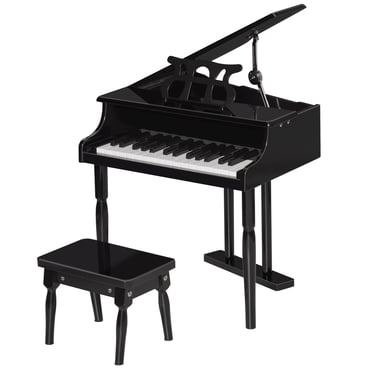 HOMCOM Modern Kids Piano, 30 Keys, Set of 2, Mini Toy for Child, Black