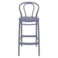 thumbnail image 3 of Compamia Victor Tabouret de Bar Contemporain en Résine pour l'Extérieur - Ensemble de 1, Gris Foncé, 3 of 5