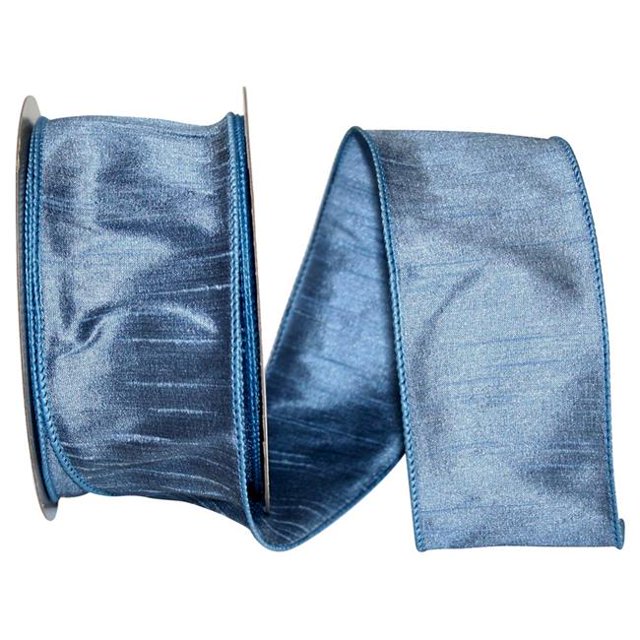 Reliant Ribbon 92975W-354-40H 20.5 in. 20 Yards Dupioni Supreme Wired Edge Ribbon, French Blue