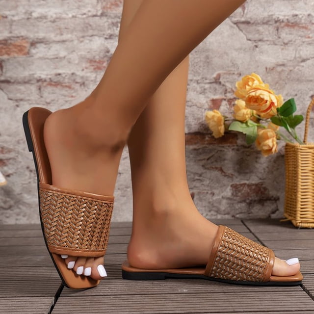 Styesk Womens Sandals Large Size With Flat Flip-flops Women Light Wear Sandals