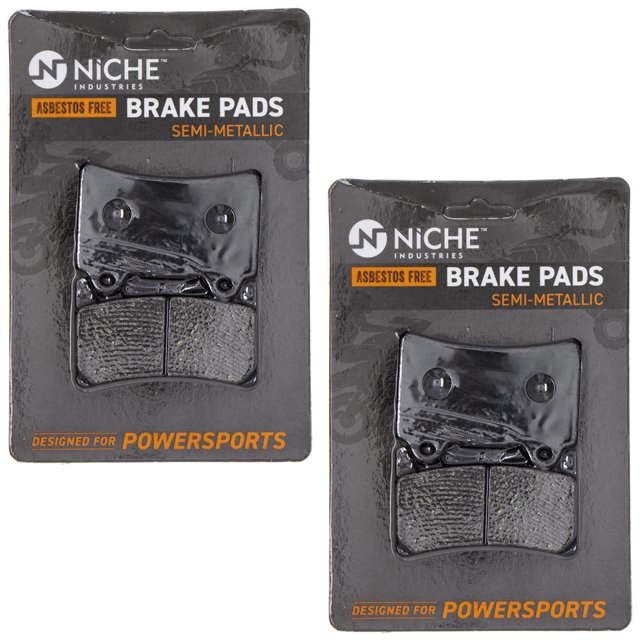 Niche Brake Pad Set for Yamaha FZR1000 Semi-Metallic Motorcycle 2 Pack 519-KPA2434D