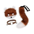 thumbnail image 4 of Milaget Chat Thérien et Queue Ensemble Mignon pour Performance sur Scène Anniversaire Mascarade Rouge Blanc Brun, 4 of 9