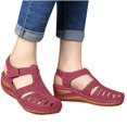 thumbnail image 3 of Chaussures Femme Chaussures Femme Sandales Décontractées d'Été Mode Décontractées Plates Couleur Unie à Oeillets, 3 of 4