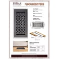 thumbnail image 2 of Prima Decorative Hardware Floor Vent Cover 4 x 10 VR 100 with Damper, Tudor Mushroom Design Cast Aluminum Floor Register, Powder Coated, Outer Size 6 x 12 inch, 2 of 8