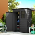thumbnail image 2 of Outsunny Remise de Jardin Extérieure 5 x 3 Pi avec Porte Verrouillable, Gris Foncé, 2 of 10