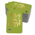 thumbnail image 1 of Inkdotpot Pack Of 100 Merry And Bright Christmas Favor Paper Tags Craft Real Gold Foil Hang Tags, 1 of 6