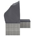 thumbnail image 2 of vidaXL 3-Seater Garden Sofa with Roof and Footstool Grey Poly Rattan, 2 of 5