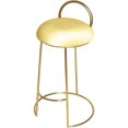 thumbnail image 1 of Meridian Furniture Ring Soft Yellow Velvet Counter Stool in Brushed Gold Finish, 1 of 5