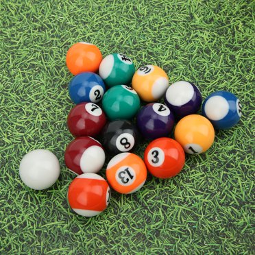 LYUMO 16 Pcs 32MM Résine Écologique Mini Jouet de Billard pour Enfants Accessoire de Table de Billard, Mini Billard