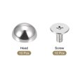thumbnail image 3 of Unique Bargains 10x6mm Screw Back Rivets Solid Round Head Leather Studs Silver Tone 10 Pack, 3 of 5