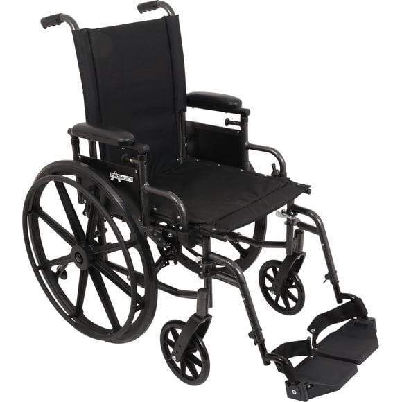 ProBasics Ultra Lightweight Wheelchair for Adults - Height Adjustable Seat - Flip Back Heaight Adjustable Desk Arms - Swing-Away Foot Rest, 20" x 16" Seat