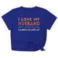 thumbnail image 1 of Penkiiy T-Shirt Femme J'aime Mon Mari Mignon Relation Mariée TG Bleu, 1 of 6
