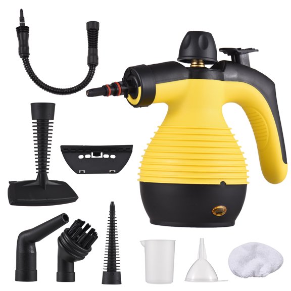 Amdohai Nettoyeur à Vapeur Portatif à Main 1050W Multifonctionnel à Haute Température Machine de Nettoyage à Vapeur Pressurisée avec 9 Pcs d'Accessoires pour Cuisine Sofa Salle de Bain Vitre de Voiture