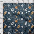 thumbnail image 3 of oneOone Silk Tabby Teal Blue Fabric Galaxy Craft Projects Decor Fabric Printed By The Yard 42 Inch Wide, 3 of 4
