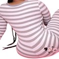 thumbnail image 3 of Women Button Neck Long Sleeve Bodysuit Pink S, 3 of 4