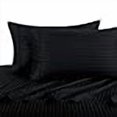 thumbnail image 3 of Twin Size Sheets, Black, 100% Cotton Sheets, Deep Pocket, Cool Cotton Sateen, Smooth Striped Pattern Weaved Bed Sheets, 3 of 3