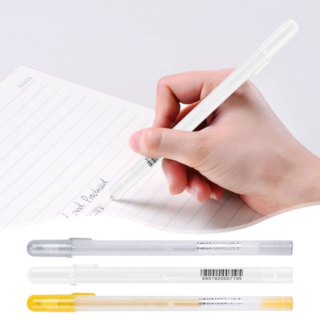 Uscallm 3Pcs White Gel Pens Fine Point Tip Gel Ink Pens For Illustration, Waterproof Highlighter Marker Set, 12 Pack 15ml, For Art Journaling, Bible Study, Note Taking, Planner, Scrapbooking