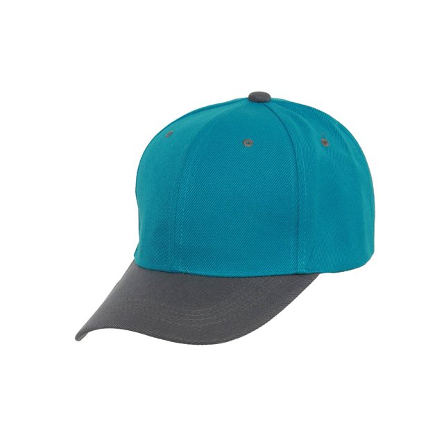 Two-Tone Adjustable Baseball Cap, Teal Gray