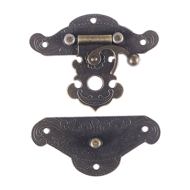 Retro Latch Hasp for Locking Made of Zinc Alloy with Vintage Pattern and Exquisite Workmanship Big Size