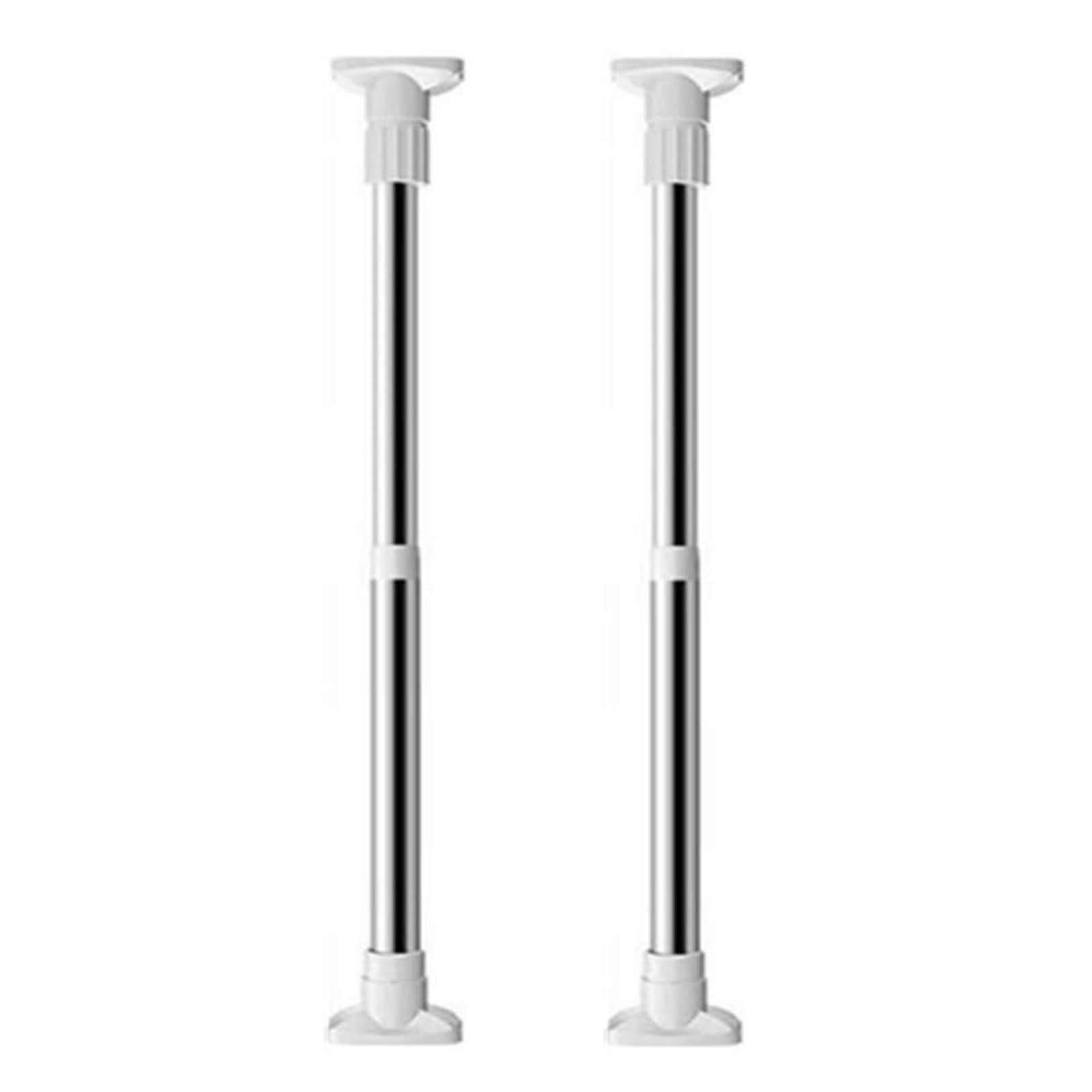 Tool Bag 2 Space Rod Organizer for Home No Drill Adjustable Curtain Pole Shower Rod Wardrobe Hanger with Strong Support Bar and Easy Installation 2PCS