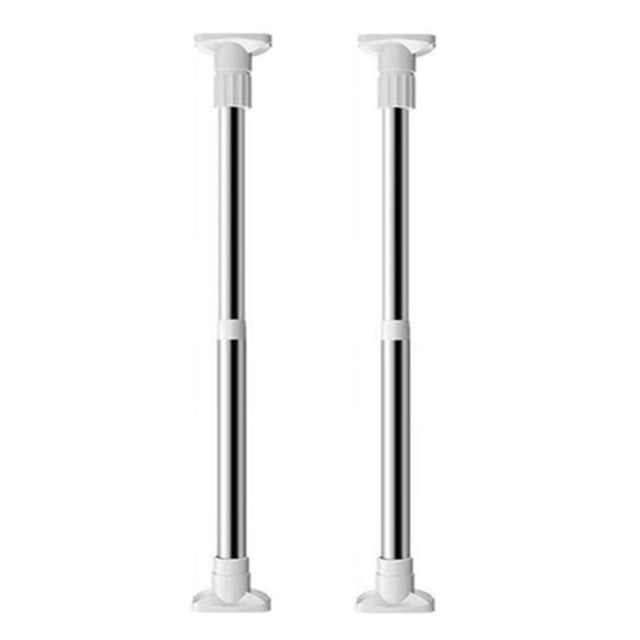 Tool Bag 2 Space Rod Organizer for Home No Drill Adjustable Curtain Pole Shower Rod Wardrobe Hanger with Strong Support Bar and Easy Installation 2PCS