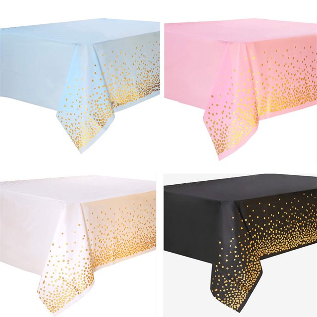 Nappe de Table Imperméable Jetable PEVA Couverture de Table Décoration de Fête d'Anniversaire de Mariage