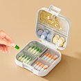 thumbnail image 4 of Portable Pill Organizer Box - Divided Compartments for Weekly Medication, Sealed Pills Container with Lock 7.8x7.8cm, 4 of 7