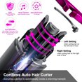 thumbnail image 4 of Auto Hair Curler Automatic Curling With Lcd Display Adjustable Temperature & Timer Portable Rechargeable Rotating Ceramic Barrel Curling Wand Fast Heating For Hair Styling,Gray Electric Hair Clipp, 4 of 9